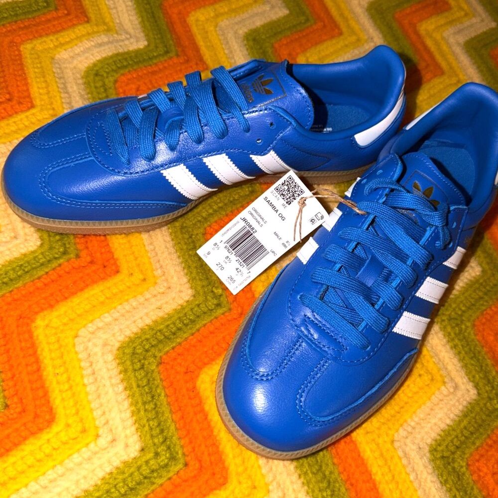 NWT Adidas Originals Samba OG royal blue white 9